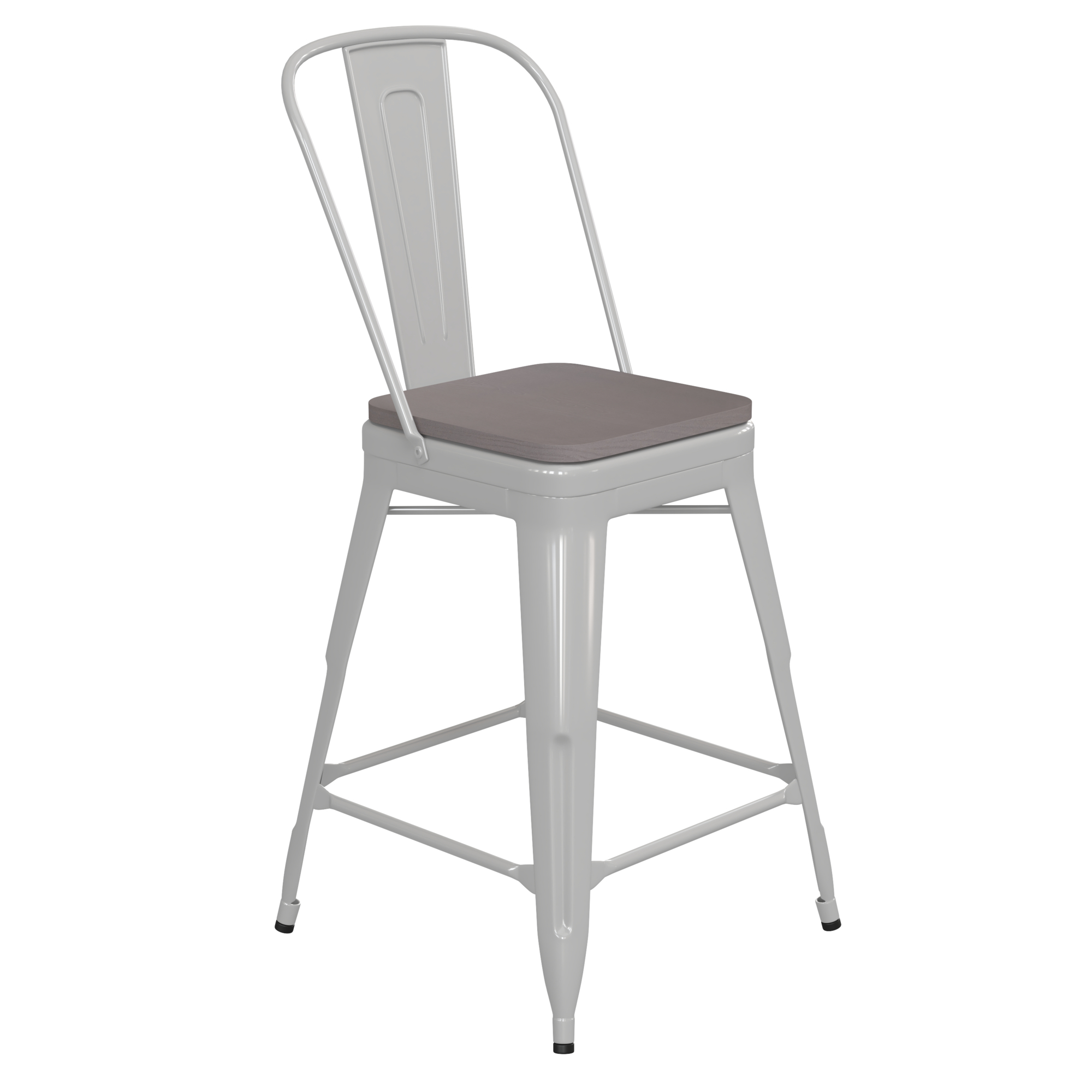 Flash Furniture, 24in. White Metal Counter Stool-Gray Poly Seat, Included (qty.) 1 Model# CH3132024GBWP2G